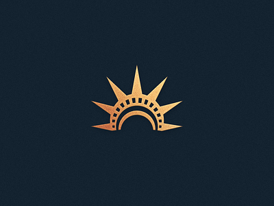 Statue of Liberty branding crown design flat gold icon liberty logo minimal new york statue of liberty vector