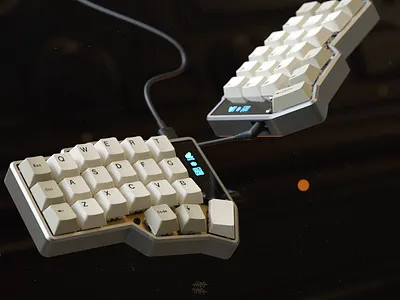 CRKBD 3d design keyboard render rendering