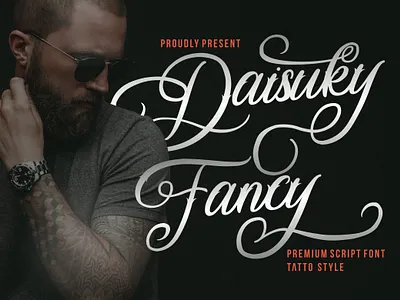 Daisuky Fancy - Tatto Script Font bold calligraphy font gothic handdrawn handlettering lettering logotype rose script stylish tatto typography vintage