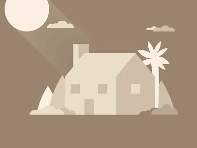 Brown house design flat illustration minimal vector
