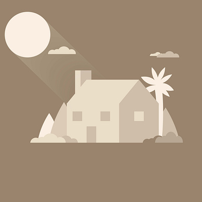 Brown house design flat illustration minimal vector