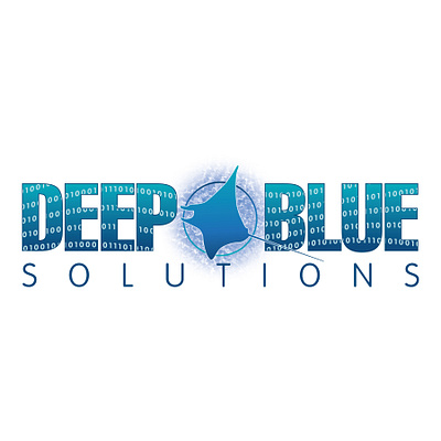 Deep Blue Solutions - Logo design art direction blue branding bubbles deep blue deep blue solutions deep blue solutions graphic design identity design logo manta ray marine ocean vector water