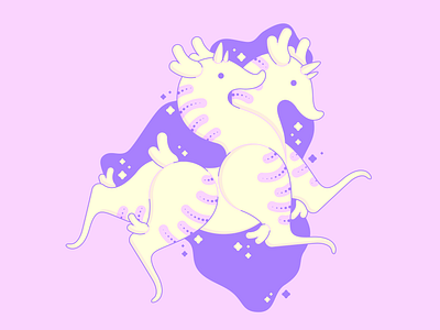 Galactic Deer 3 animal deer illustration pink purple space vector yellow