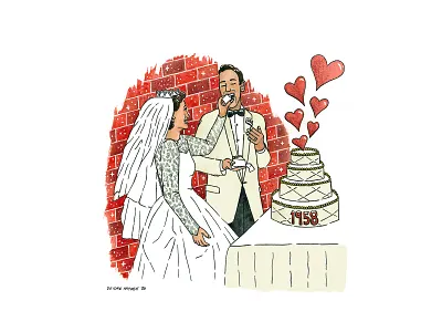 The Karls anniversary couple illustration drawing illustration love mixed media painting watercolor wedding