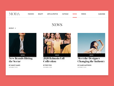 Daily UI #94 daily ui 094 daily ui challenge editorial design fashion news news feed news page newsfeed ui design website design