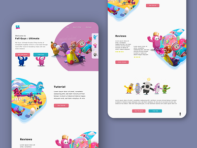 Fall Guys | Game Platform adobe xd anchor links animation daily design design fall guys game ui interaction interface minimal product design typography ui web web design