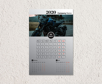 Wall Calender bike calender branding brochure design calendar color corporate dark calender design design flat flyer flyer design graphic design grey design trending trendy typography wall calendar