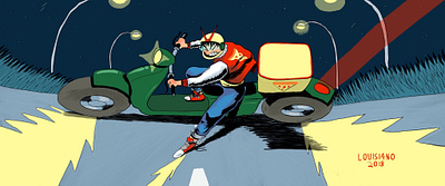 Pizza Guy akira art delivery digital illustration illustration motorcycle pizza