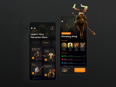 Dota 2 Streamer App app design dota2 game design minimal mobile app streaming ui