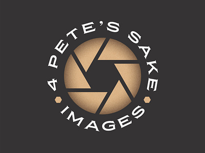 4 Pete's Sake Images aperture badge badge design brand design brand identity camera camera logo gold hexagon logo logo design photography photography branding photography logo typography
