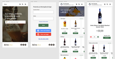 Biroska app branding mobile product page retail ui ux