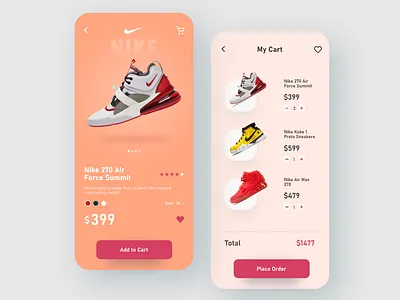 Nike shoes app adobe xd app design branding design illustration interface ios ios app nike nike shoes orange shoes app sports typography ui ux uidesign uxdesign