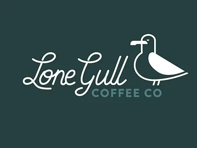 Lone Gull Coffee Co branding coffee illustration logo packaging sketch vector
