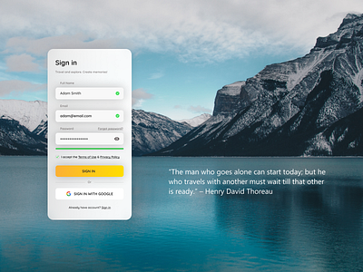 Daily UI Challenge Day 1 - Sign in page account minimal registration sign in sign up ui ux ux design website