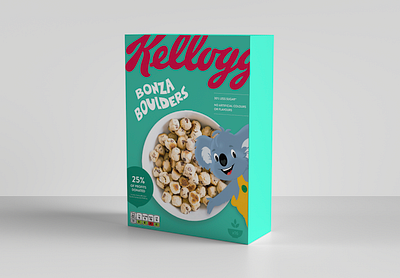 Bonza Boulders branding cereal design fake illustration kelloggs misinformation scam typography