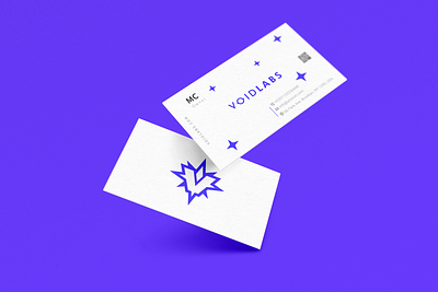 Voidlabs Business card Mockup branding business card flat geometric icon labs minimal mockup modern nebula purple space star typography void