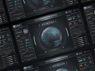 Visualization of background operation data system dark ui web 大屏 数据可视化