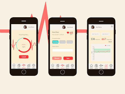 Heart Tracker Measure Screen design ui ux