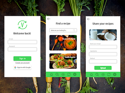 TURN IT VEGAN design login ui ux