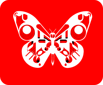 lazy vector butterfly black butterfly red white