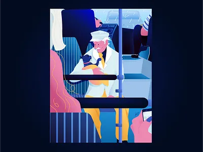 A friend .. blue bus care cat cats drive elder elderly friendship gradient hat love man old man pet transportation