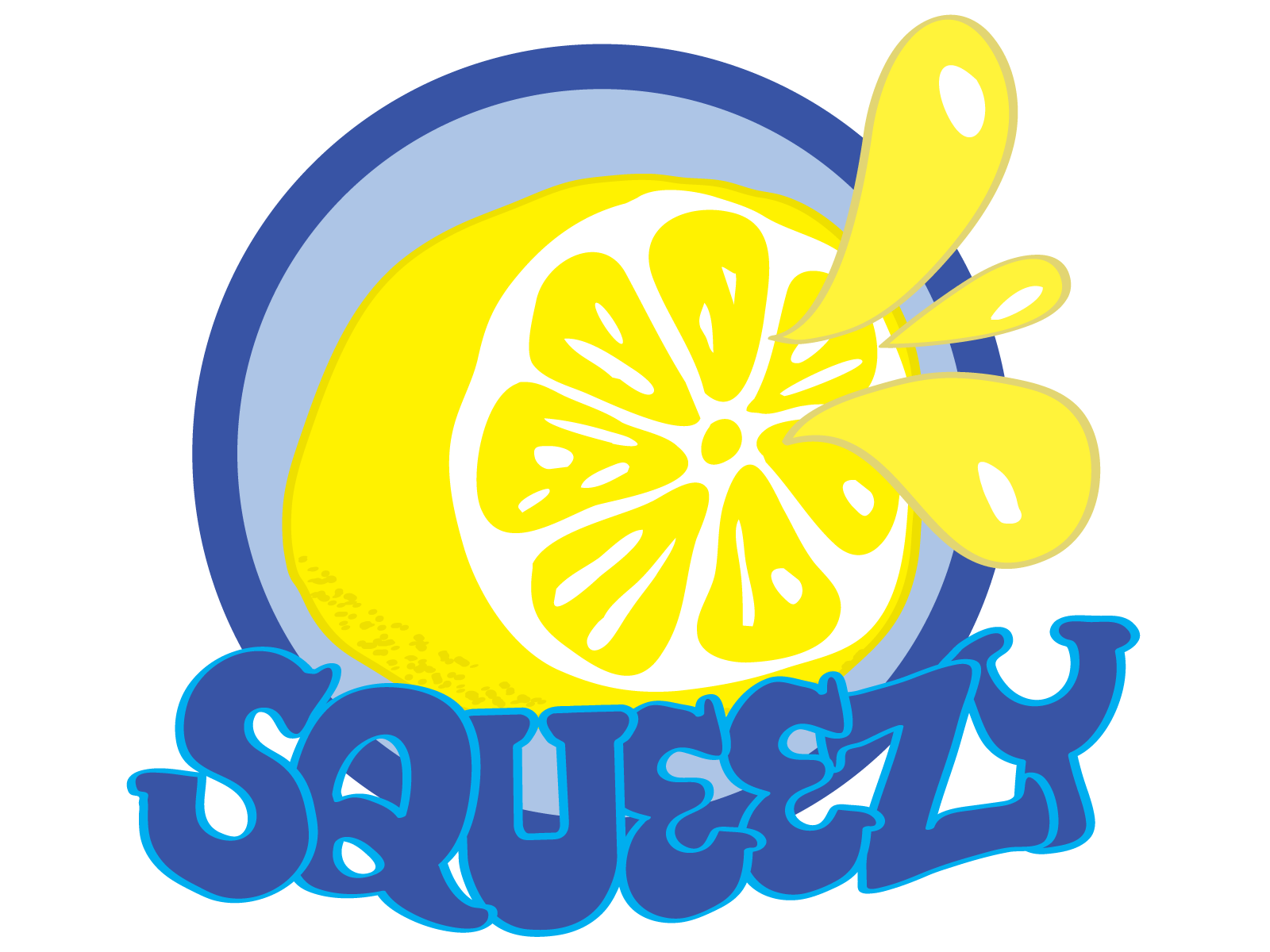easypeasy blue citrus easy fruit illustration lemon peasy squeezy sticker yellow