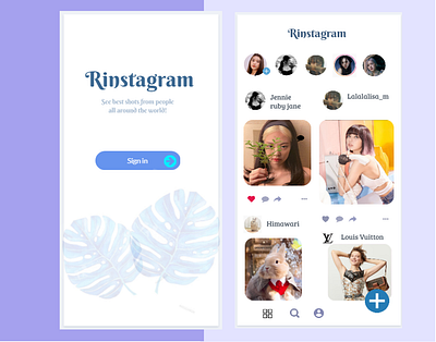 Rinstagram feed feeds instagram interface pinterest sign in ui ui design ux ux design