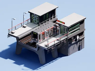 Tbilisi Metro Station I Gotsiridze 3d 3d art blender blender3d cartoon design isometric metro metrostation railway render train
