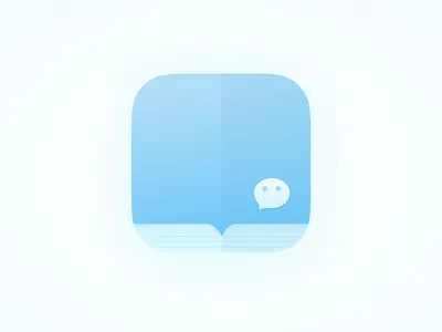 WeRead Re app blue figma icon illustration logo message read redesign reread wechat