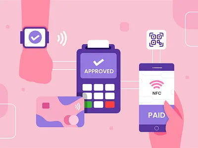 Contactless Payments flat illustration flatdesign graphicdesign illustration illustrator nfc pay payments ui ux vectorart zeta