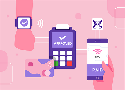 Contactless Payments flat illustration flatdesign graphicdesign illustration illustrator nfc pay payments ui ux vectorart zeta