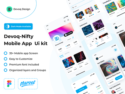 NFT Mobile App UI Kit app clean crypto design freebie freenftui graphic design icons illustration illustrator mobileui nft nftmobile nftui nftuikit paidui premiumuikit ui uikit