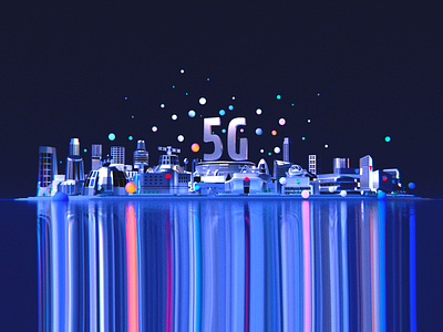 5G City Dark 3d art blender city cityscape future illustration