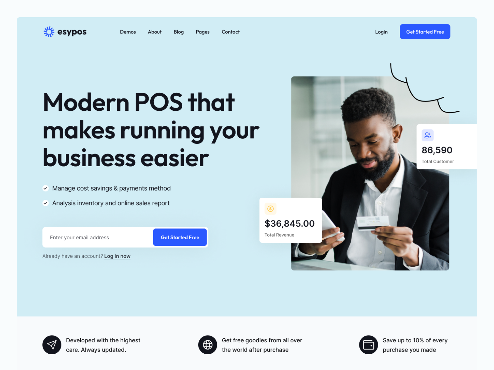 Esypos - SaaS Website Design design desktop fintech hero hero area hero section homepage interface landing page saas software startup ui ui kit website