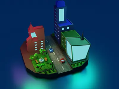 NewTown 3d 3d art 3d modeling 3ddesign blender blender 3d design illustration town hall township