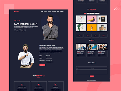 Masud Personal Portfolio Website Template bootstrap template bootstrap4 clean design clear creative design css3 freelancer html5 landing page design minimal modern resume multipurpose template personal portfolio design portfolio website responsive design resume design web template webdesign