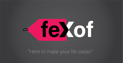 Fexof pink tag black shade branding design flat icon illustration illustrator logo minimal typography vector