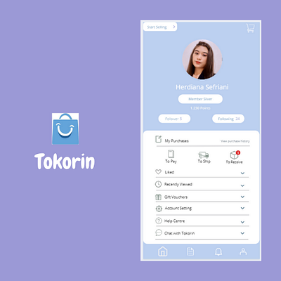 Tokorin interface profile user shop ui design ux design