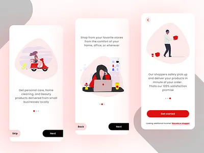 On-boarding screens for Beaudash app design mobile app onboarding