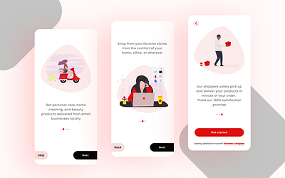 On-boarding screens for Beaudash app design mobile app onboarding