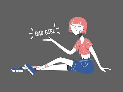 Bad girl 2d ai art cartoon character design girl illustration illustrator vector