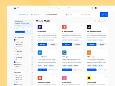 Job Search Platform dashboad dashboard design employment find job job job app job application job board job listing jobs jobseeker jobsite landing page professional resume ui ux web design webapp work in progress