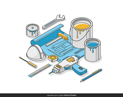 repair kit 2d art creative design drawing fineart illust illustration isometric painting vector