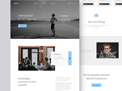 Healife - Website clean concept design insurance landing life minimalism page ui web