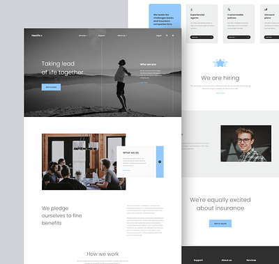 Healife - Website clean concept design insurance landing life minimalism page ui web