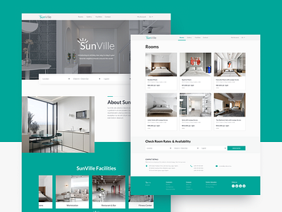 SunVille - Hotel UI UX Website Design book hotel booking clean design hotel landing ui uidesign ux web web design webdesign website