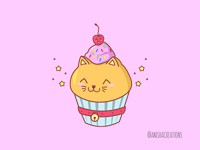 Cat Cake animals birthday cake cartoons cat caturday cupcake cute cute art design food funny illustration kawaii kitty puns quarantine