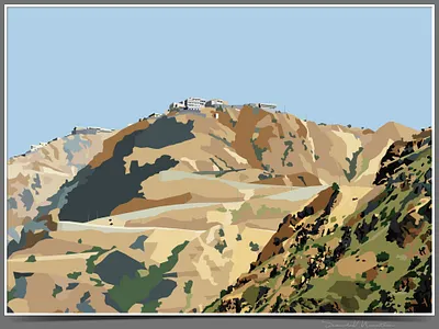 The Art of Journey: Shawda Mountain illustration illustration art mountain realism saudi arabia vector vector art vector illustration vectorart