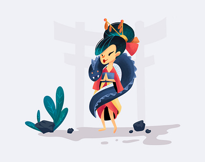 Dragon Girl asian character design dragon illustration japanese procreate