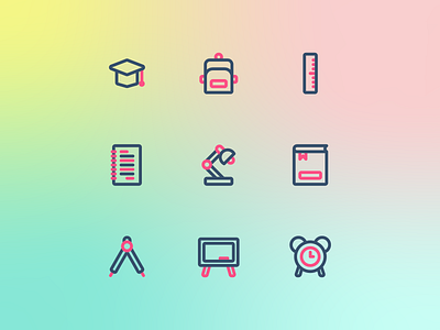 Education Icons flat icon icon design icon designer icon pack icon set line simple two tone